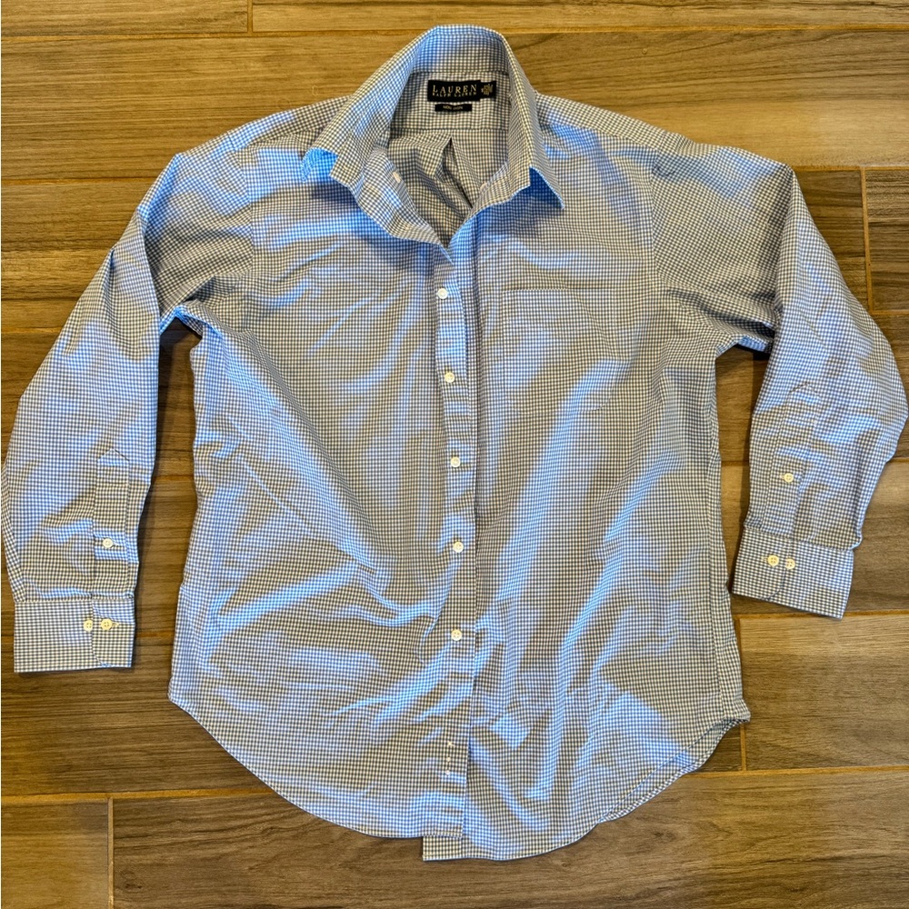 Authentic Polo Ralph Lauren Dress Shirt - Blue/White (Gingham Style)